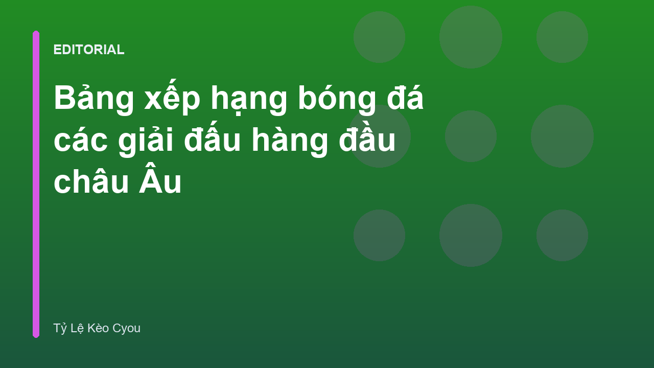 Bảng xếp hạng bóng đá các giải đấu châu Âu